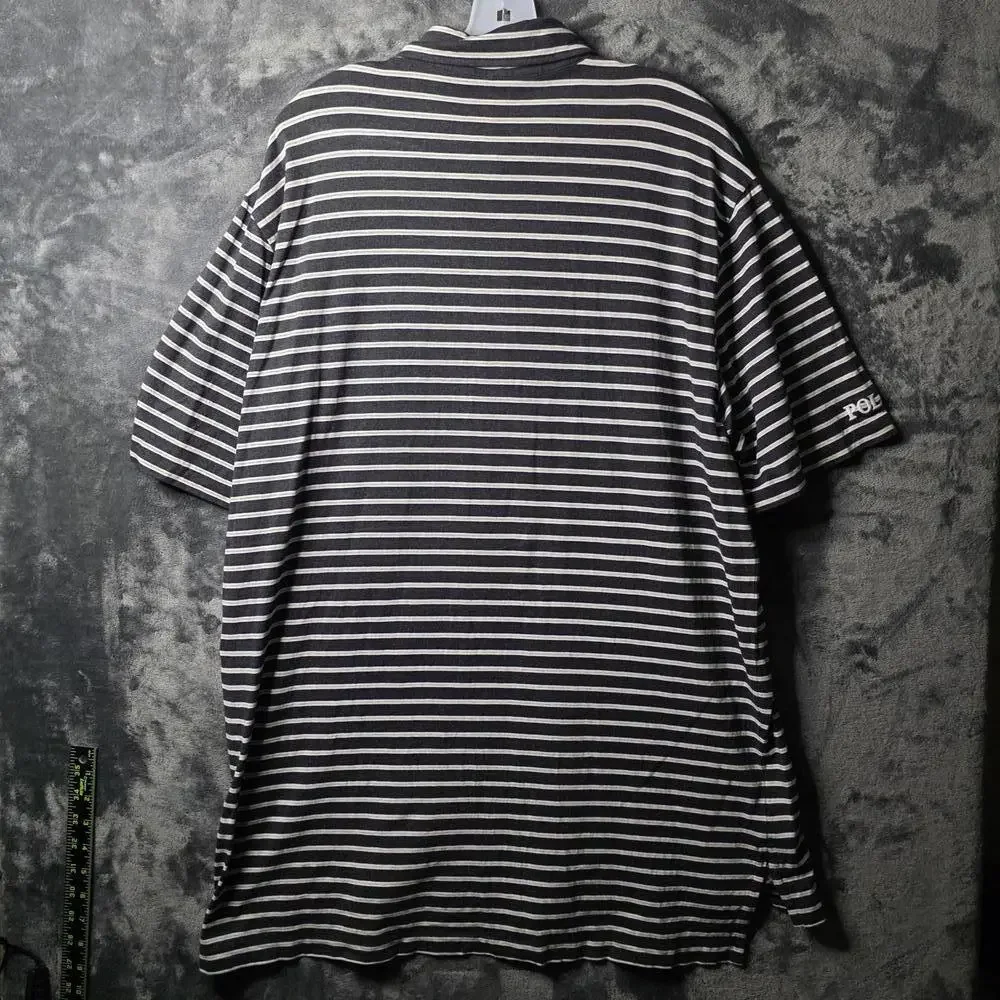 Polo Golf Ralph Lauren Stretch Lisle Shirt Mens XL Gray Striped Pima Cotton